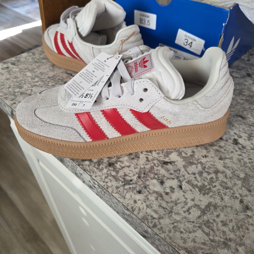 New adidas Samba XLG Women's Athletic Shoes in White, Red & Gum Bottom Sz 8.5 W - Picture 6 of 9